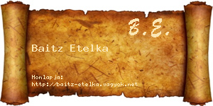 Baitz Etelka névjegykártya